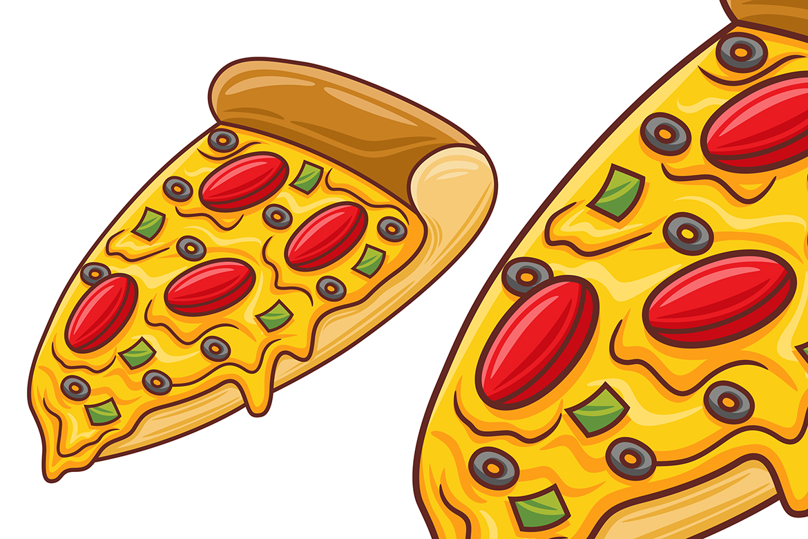 Pizza Vector in Flat Design Style