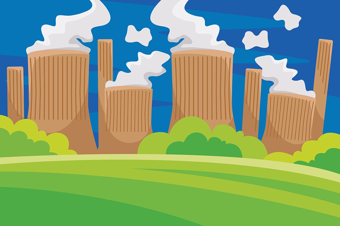 Electrical Power Station Vector Illustration