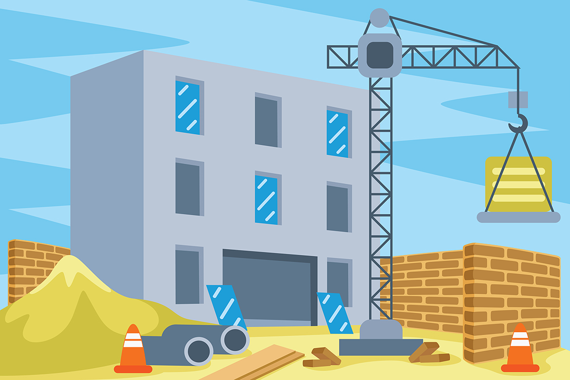 Building Construction Vector Illustration