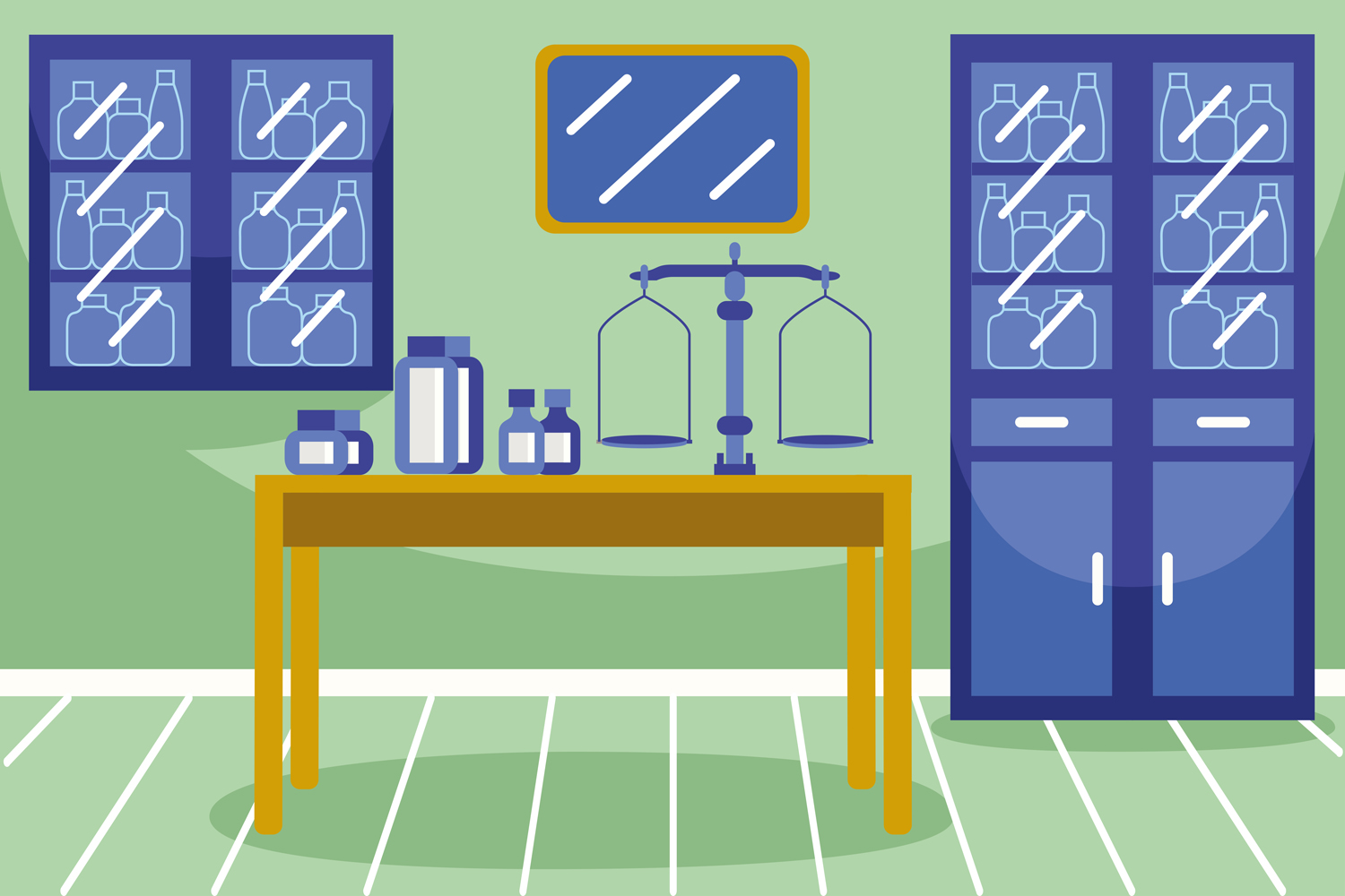 Pharmachy Room Vector Illustration