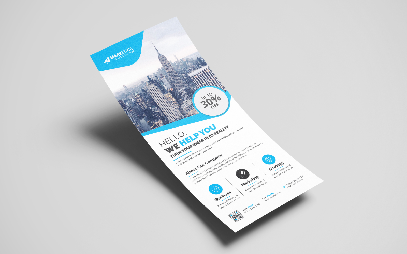 Corporate DL Flyer, Rack Card Template Minimalist Design