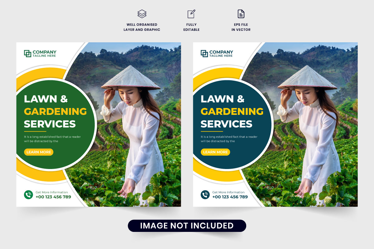 Gardening service promotion template