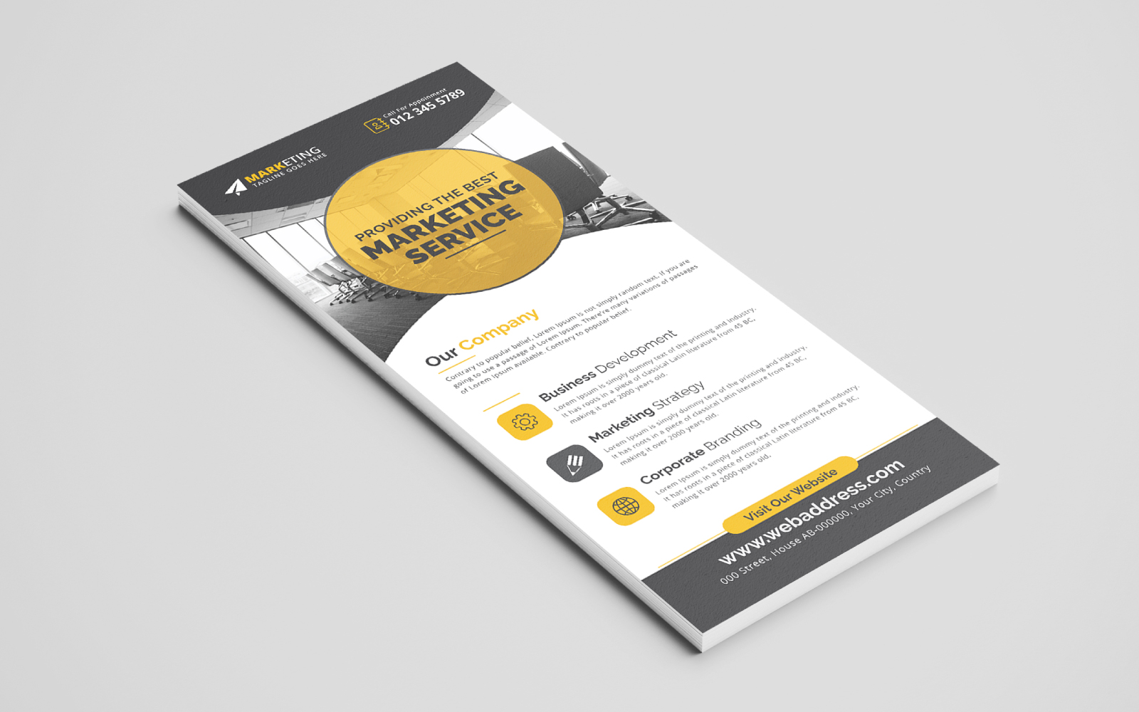 Modern DL Flyer, Rack Card Design Template