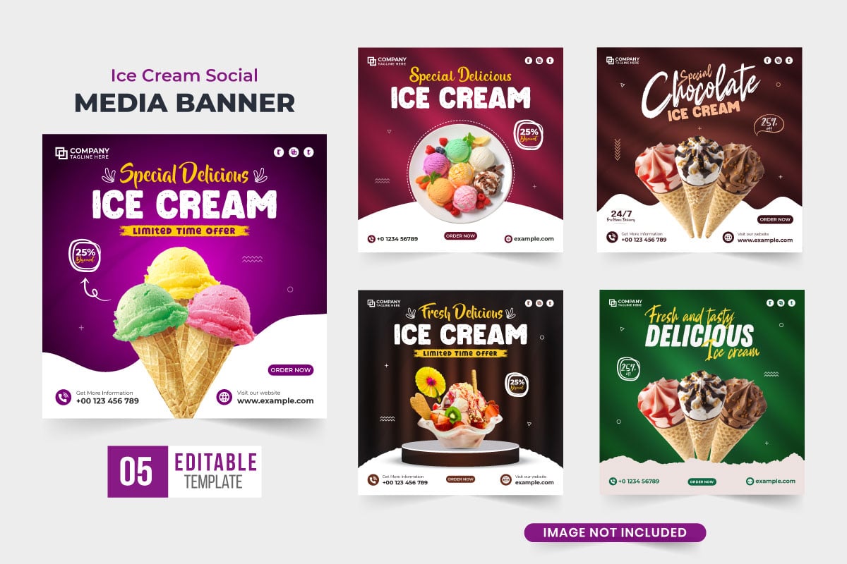 Ice cream sale template collection