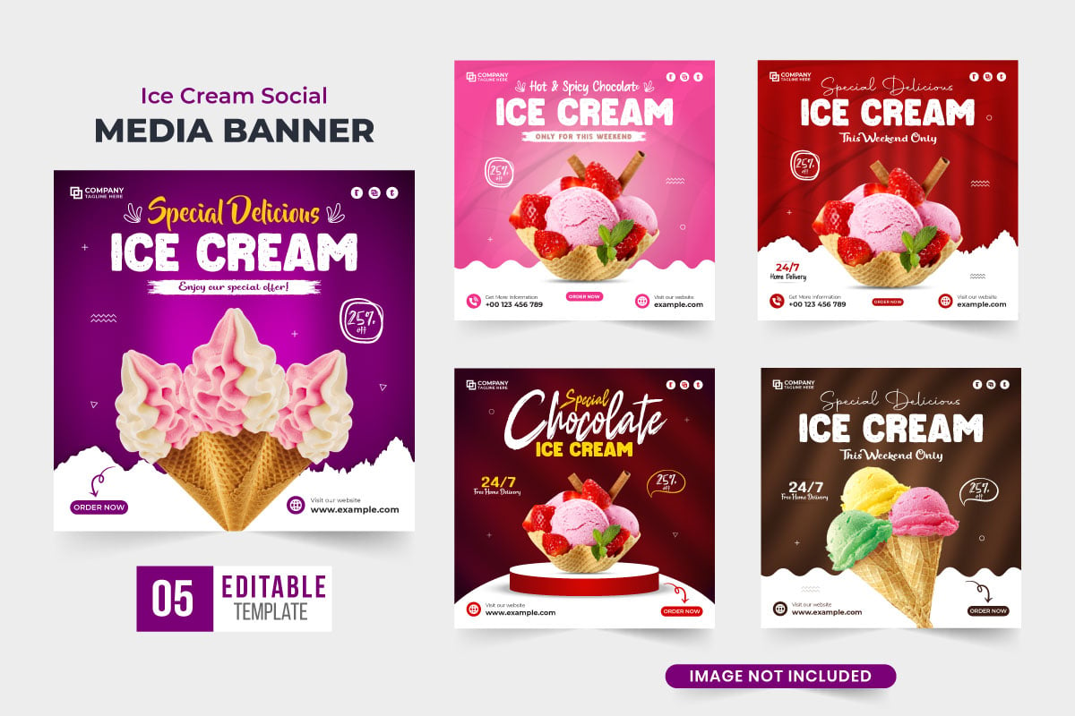 Dessert and ice cream promotion poster