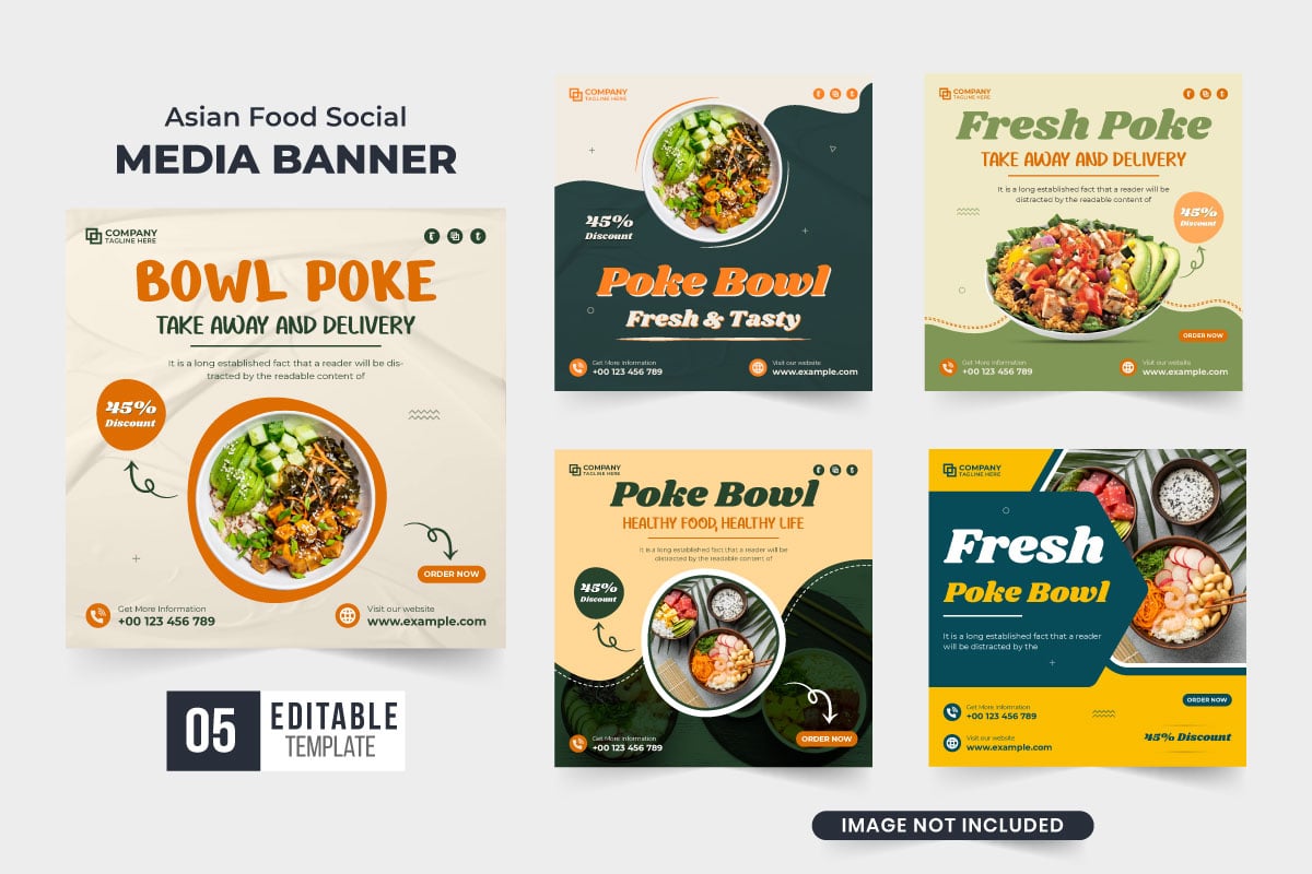 Organic food menu bundle template