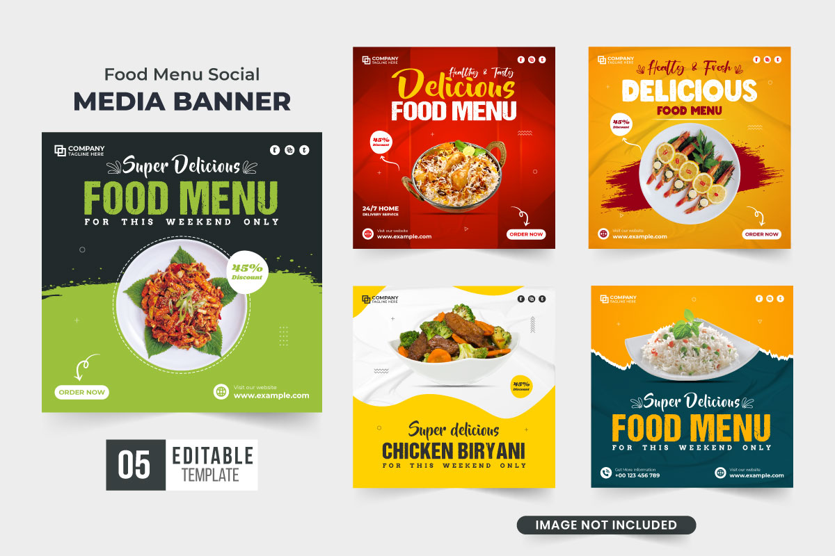 Delicious food menu promo template