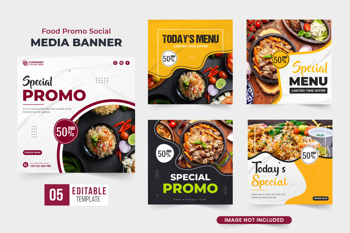 Food menu promo template collection