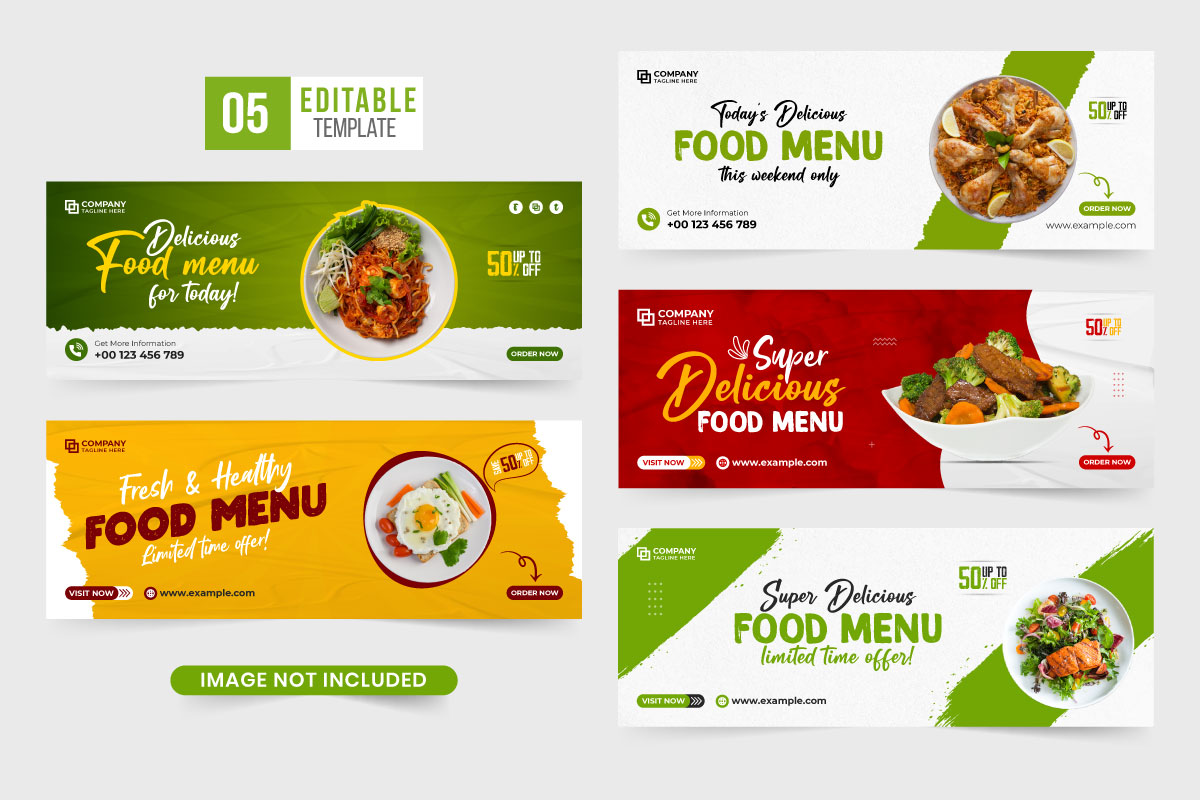Restaurant banner template collection