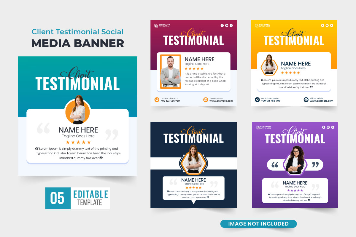 Client testimonial template collection