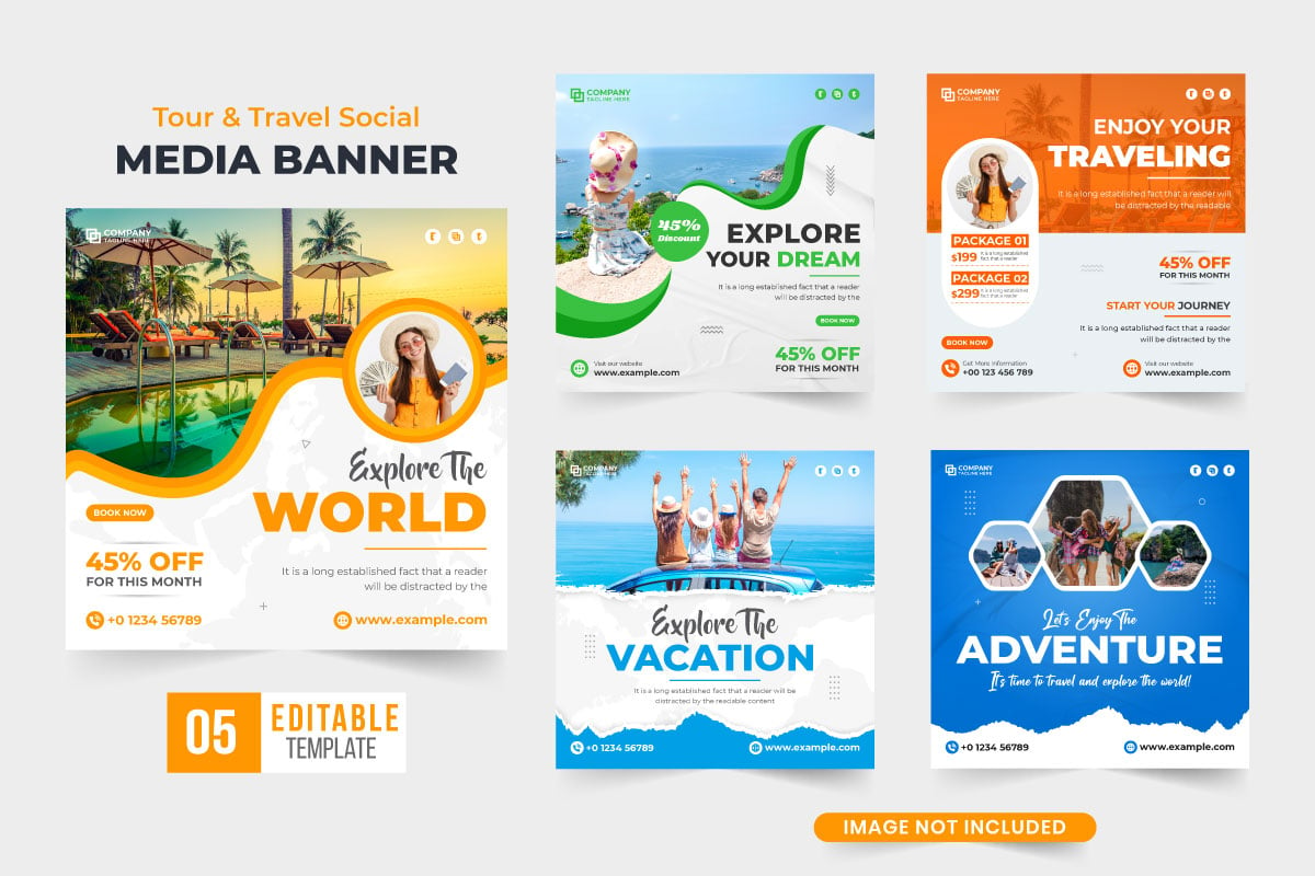 Travel agency promotion template bundle