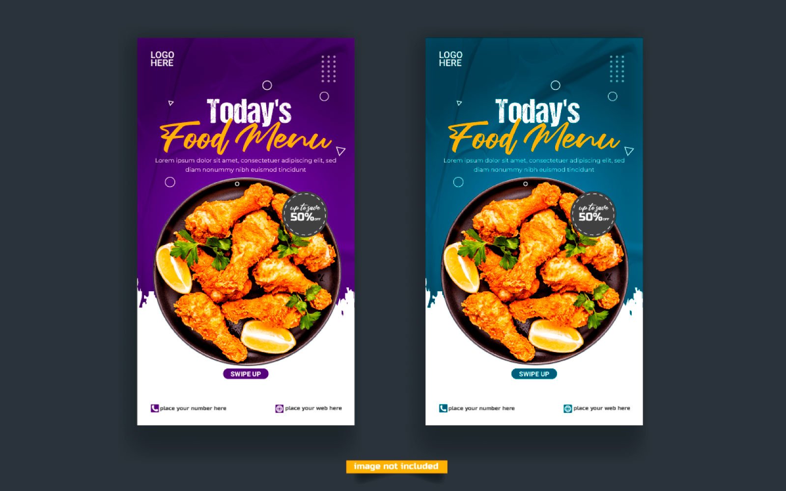 Food menu and restaurant instagram and story template design  idea