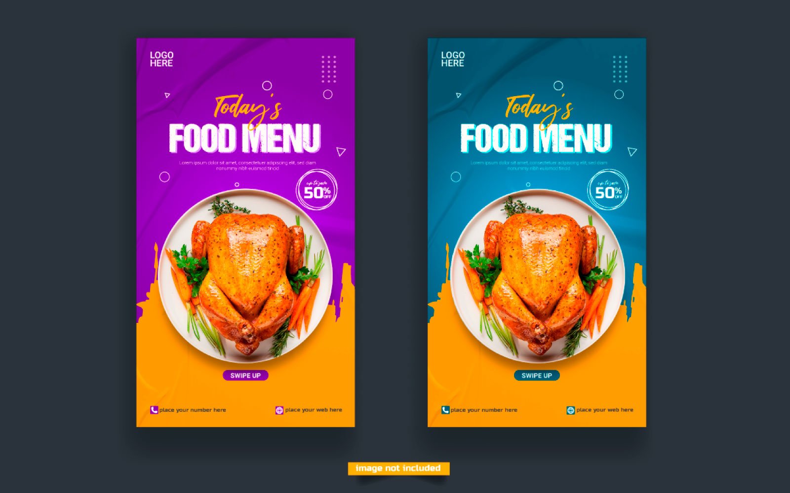 Food menu and restaurant instagram and story template  design  concept