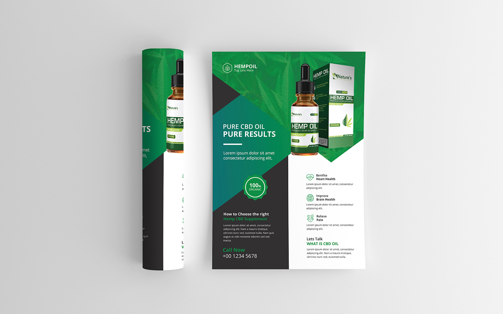 Hemp Product Flyer Design Template