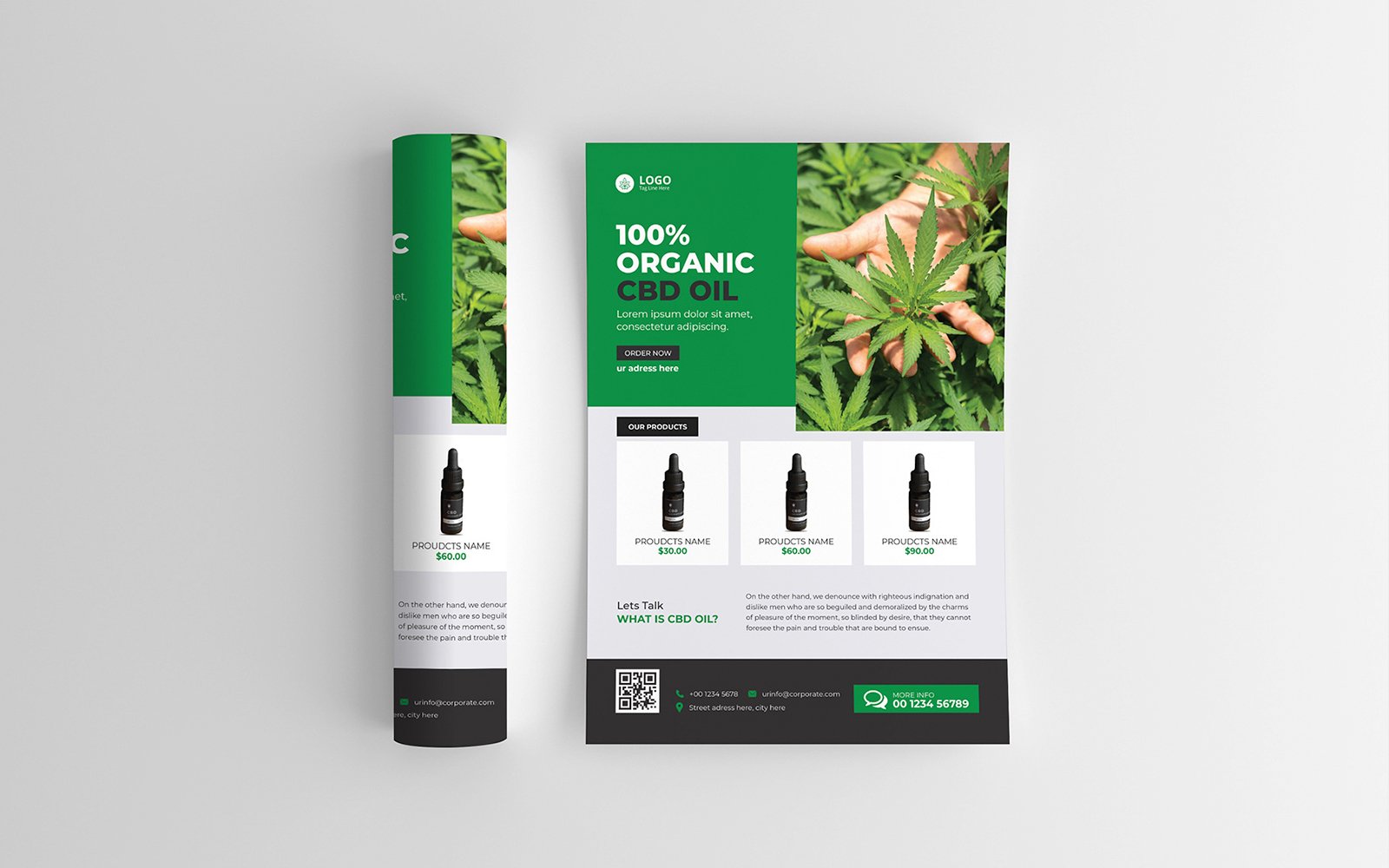 Hemp or Cbd Product Sale Flyer Template