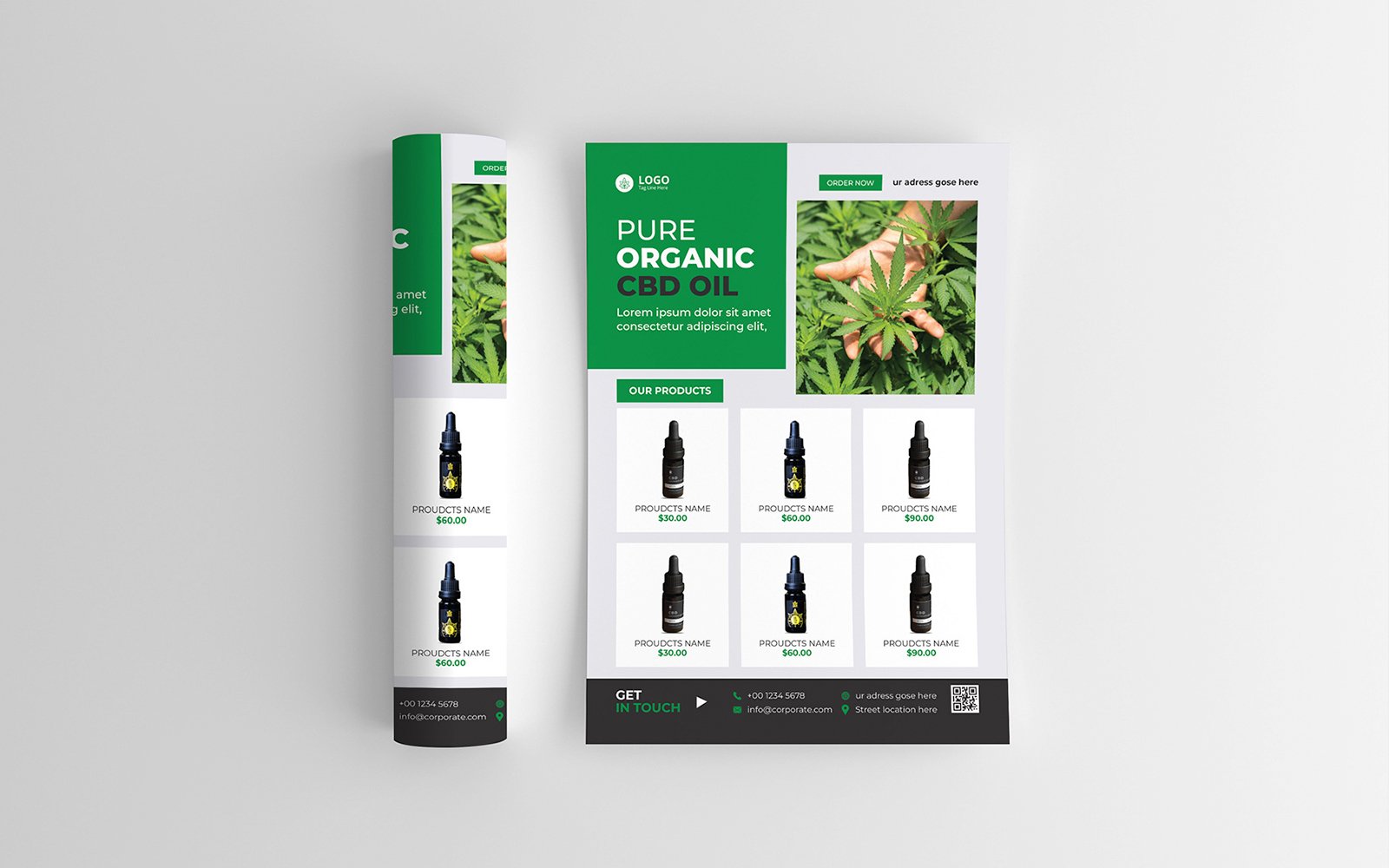 Hemp Cbd Product Sale Flyer Poster Design