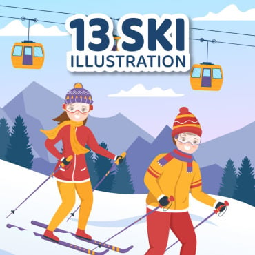 Sport Skiing Illustrations Templates 305366