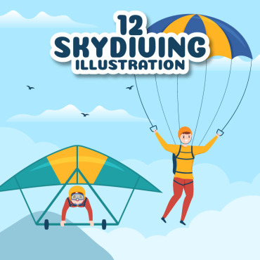 Paragliding Extreme Illustrations Templates 305372