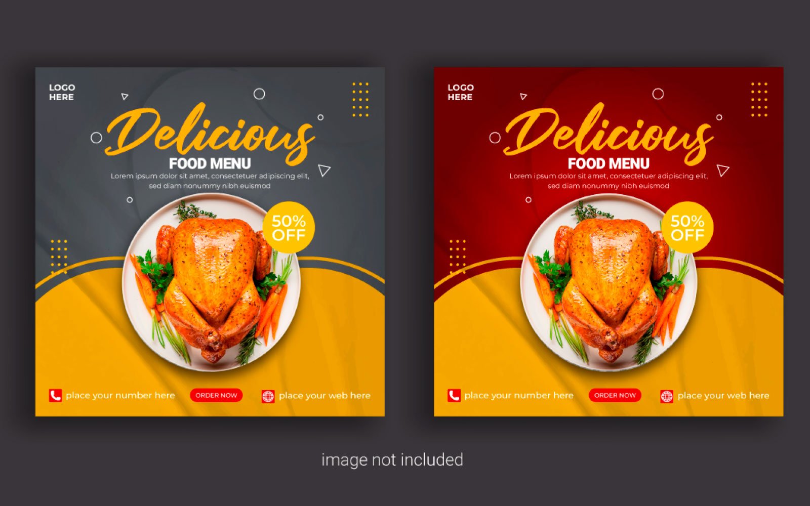 Food  Social media post  banner advertising discount sale offer template