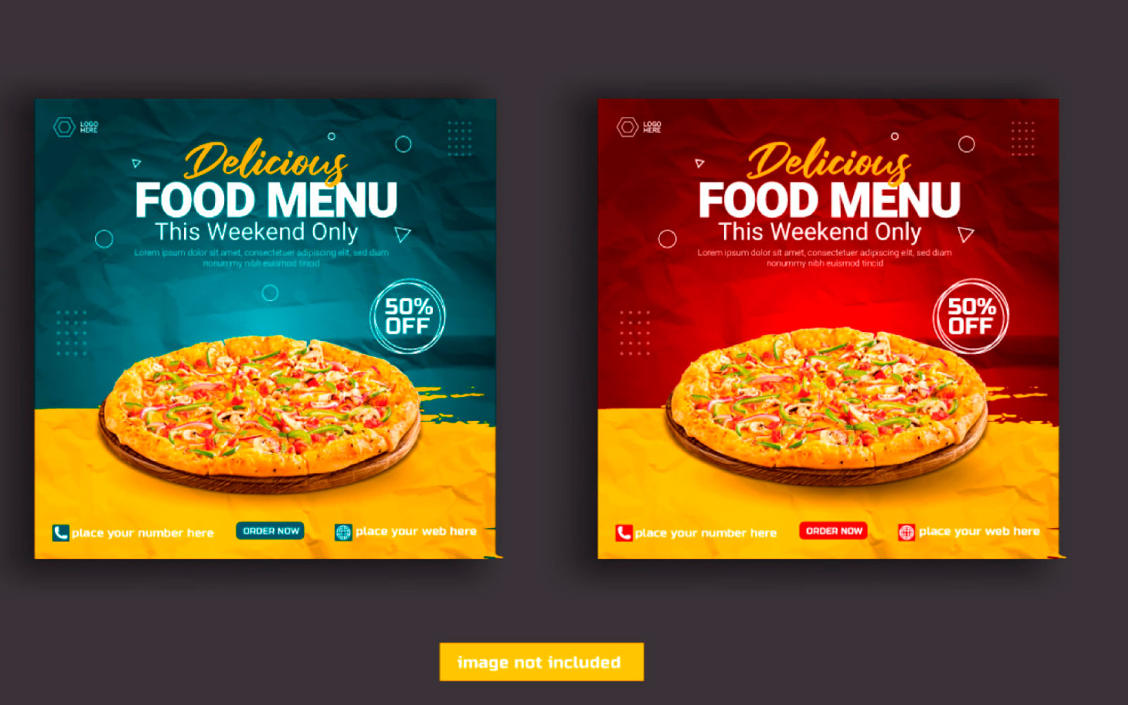 Food  Social media post  banner advertising discount sale offer template idea