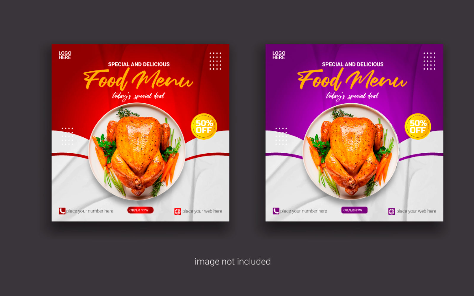 Food  Social media post  banner advertising discount sale offer template vector