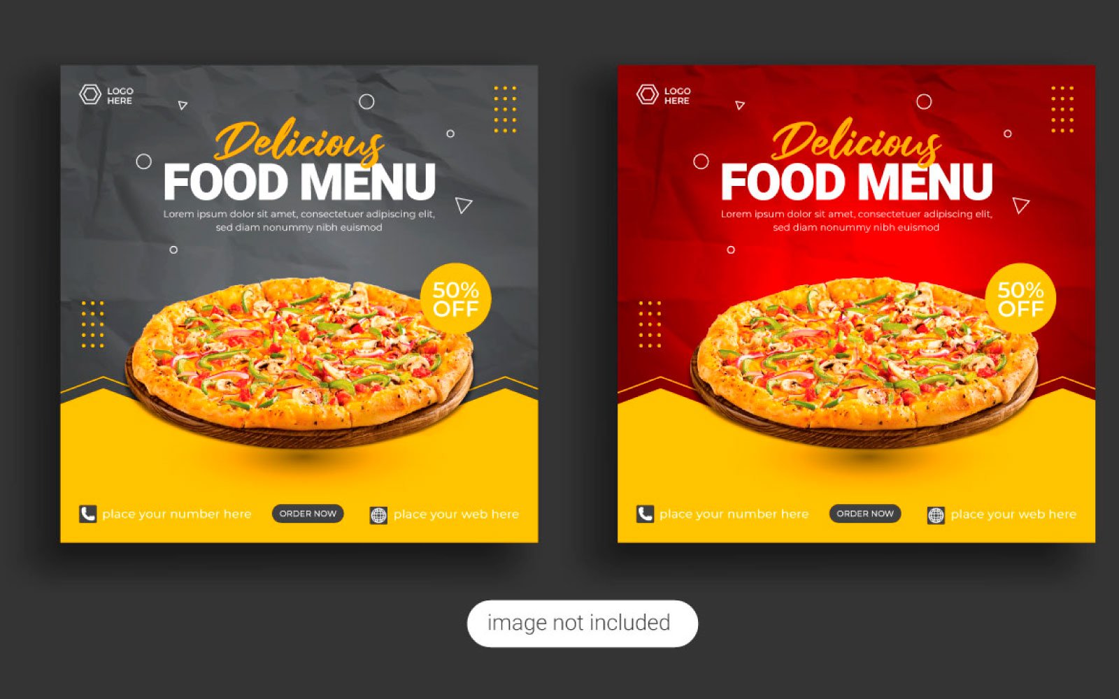 Food  Social media post design   banner advertising discount sale offer template