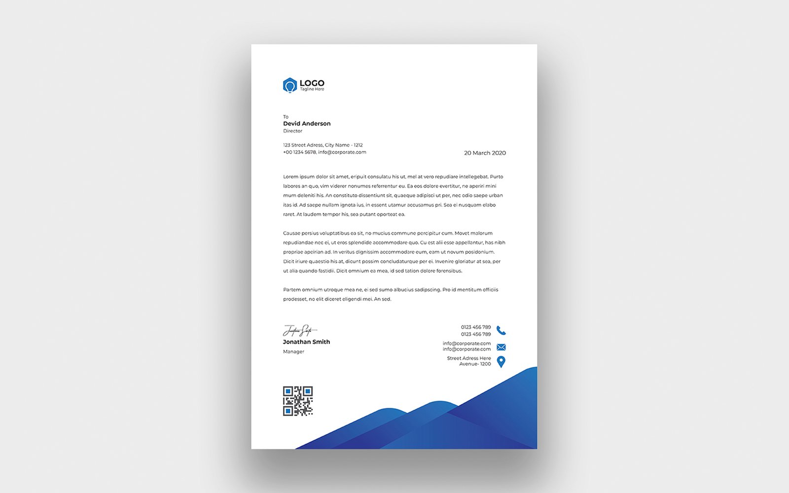 Creative Corporate Modern Business Letterhead Template Design