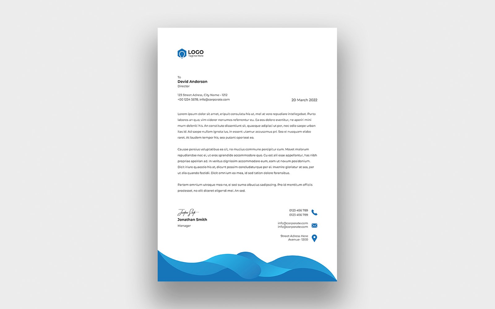 Modern Corporate Creative Business Letterhead Template