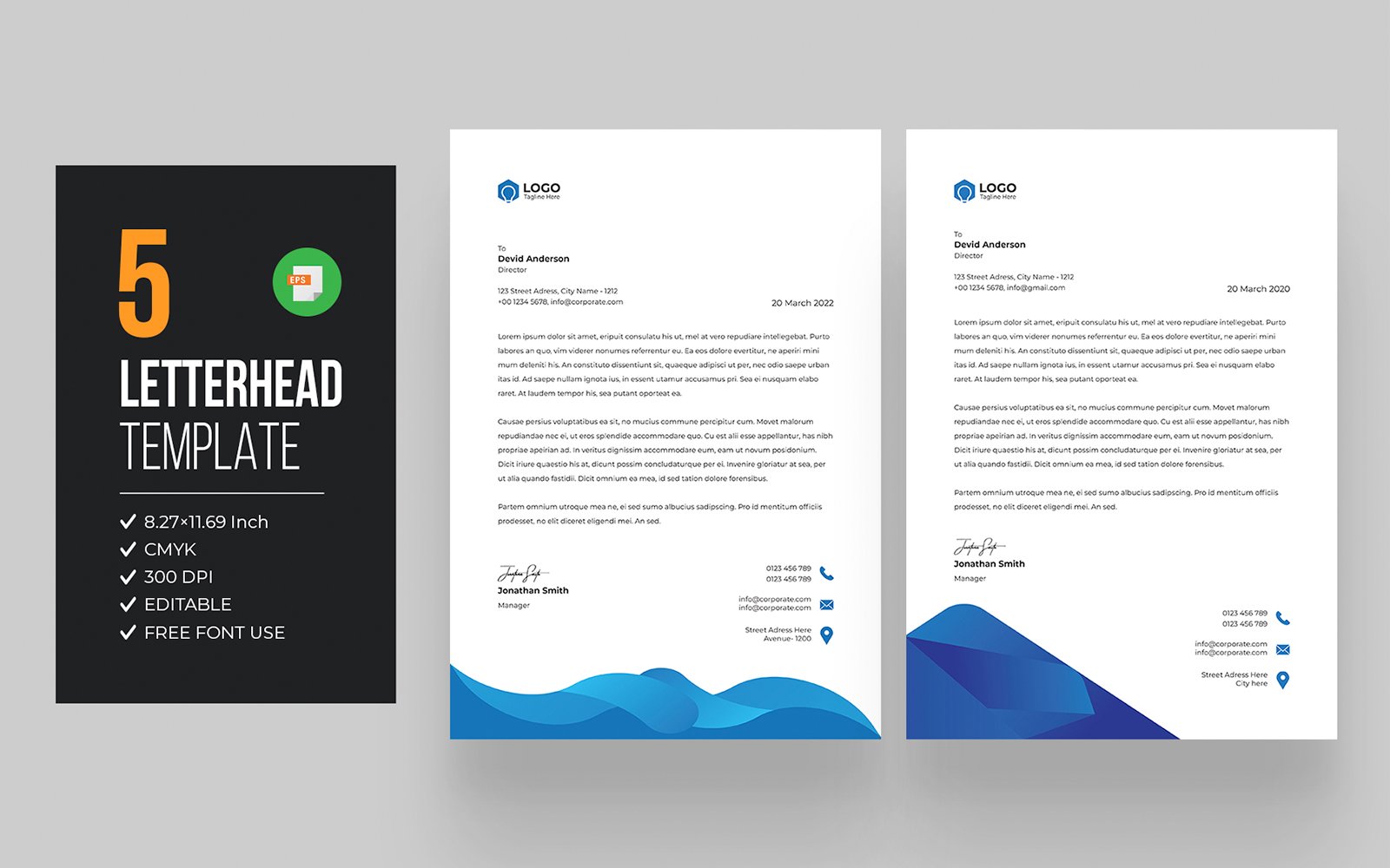 Modern Corporate Creative Business Letterhead Bundle