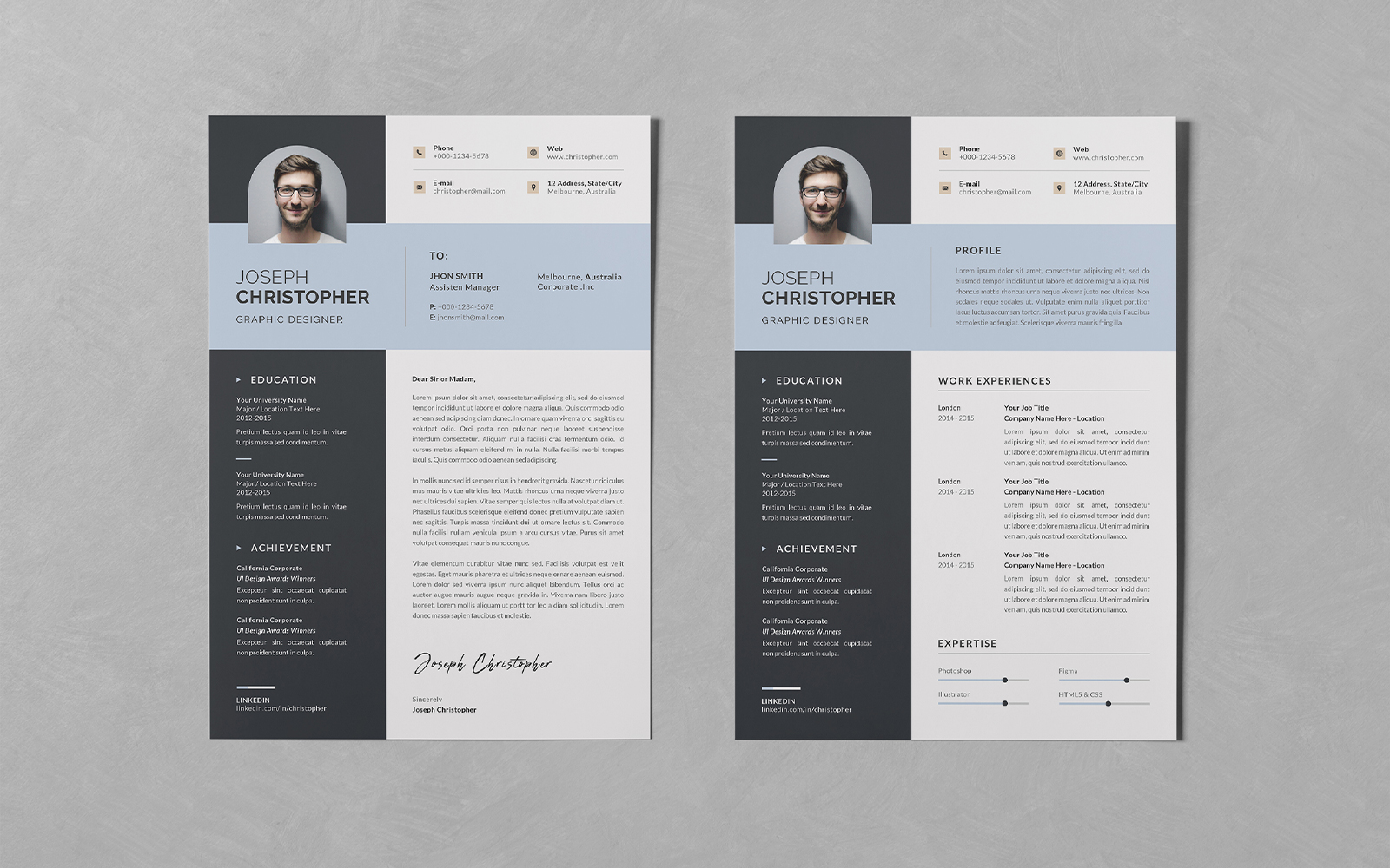 Resume/CV PSD Design Templates Vol 139