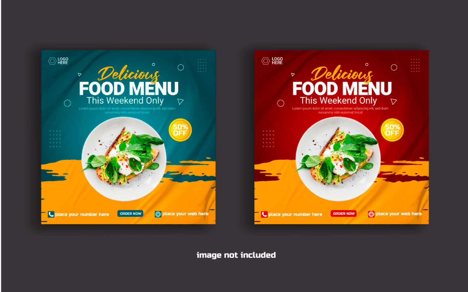 Food Social media post banner food sale offer template  vector design idea