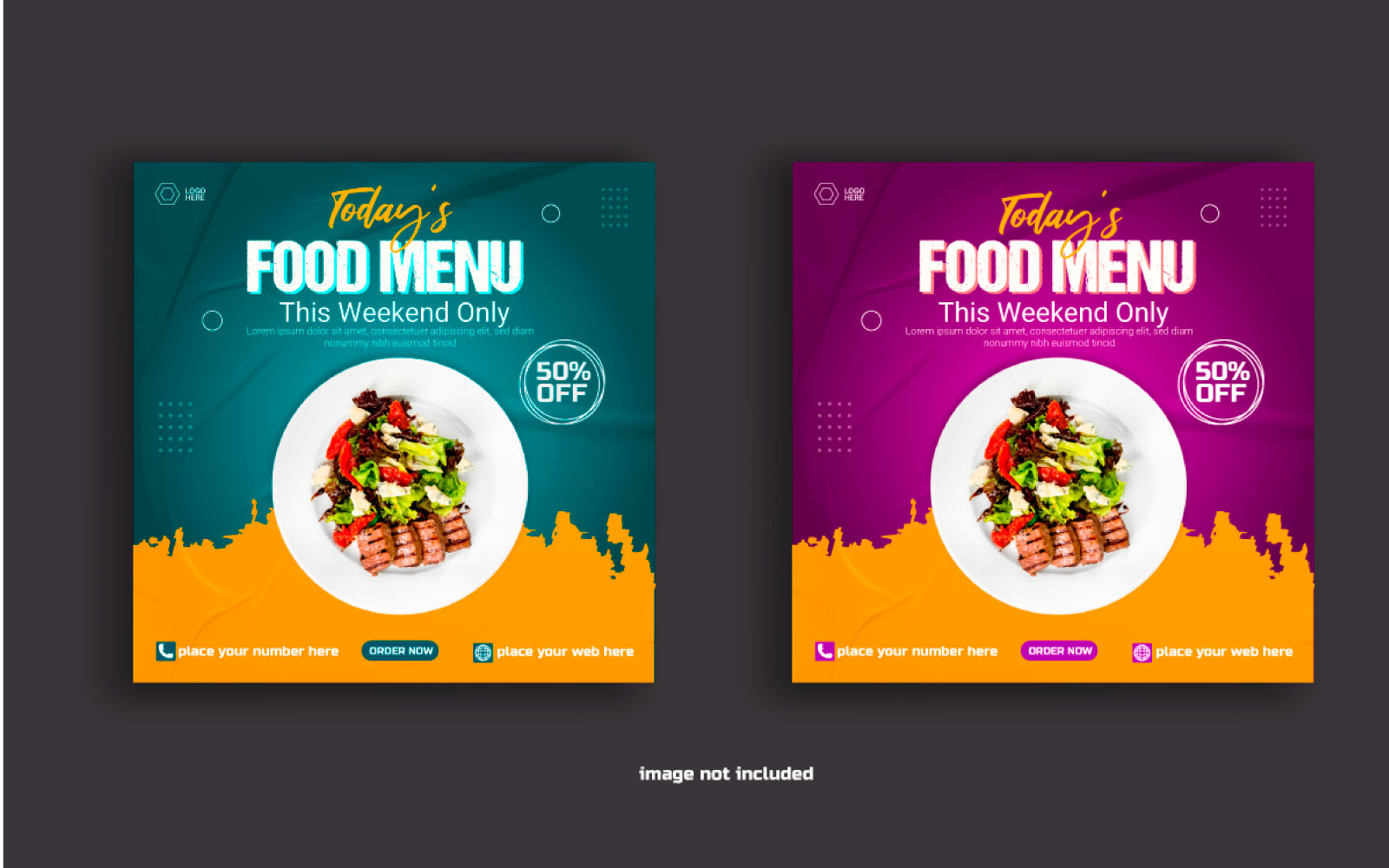Food Social media post banner food sale offer template  design