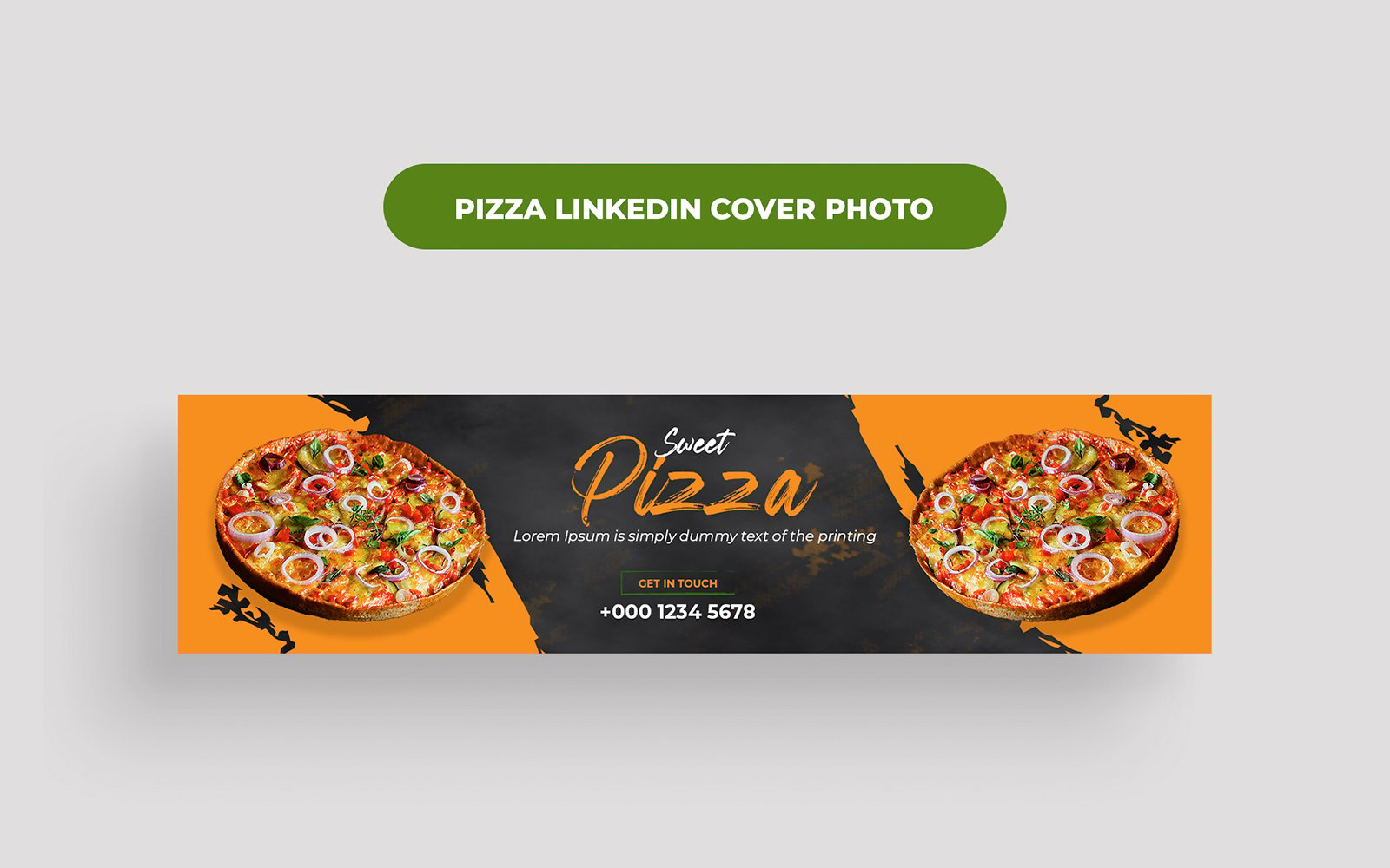 Pizza Food LinkedIn Cover Photo Template