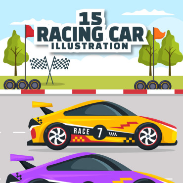 Racing Car Illustrations Templates 305602
