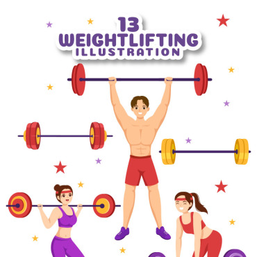 Bodybuilding Sport Illustrations Templates 305615