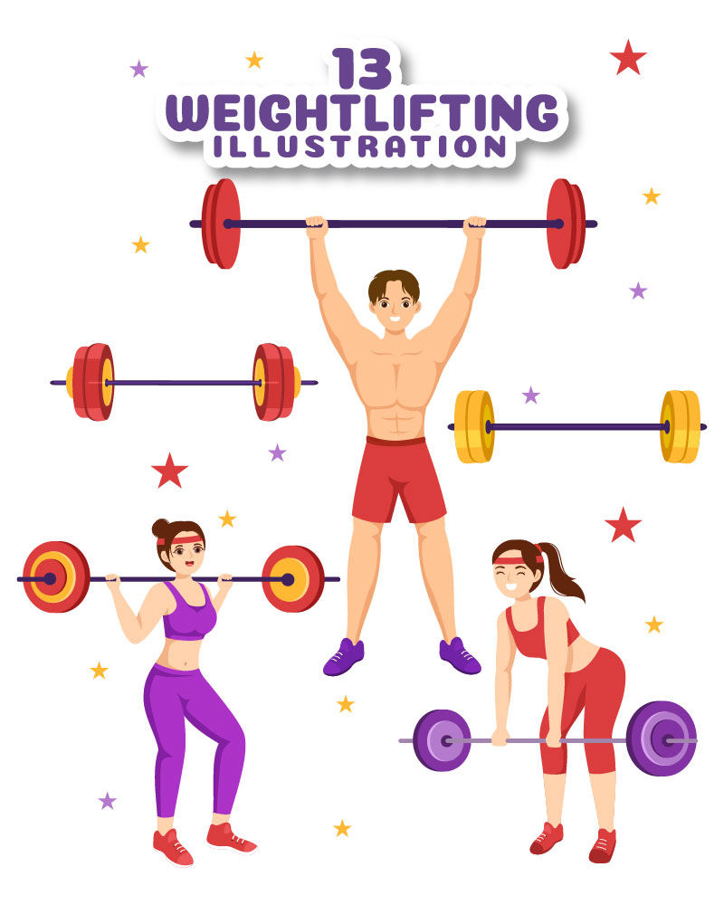 13 Weightlifting Sport Illustration