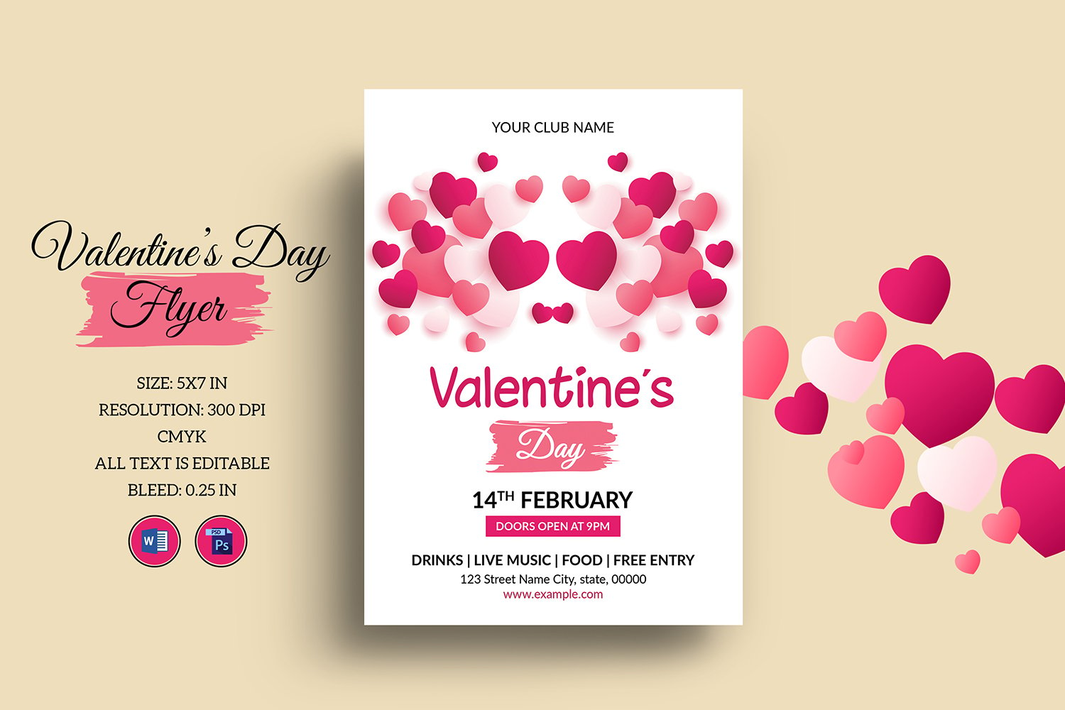 Printable Valentines Day Invitation Party Flyer