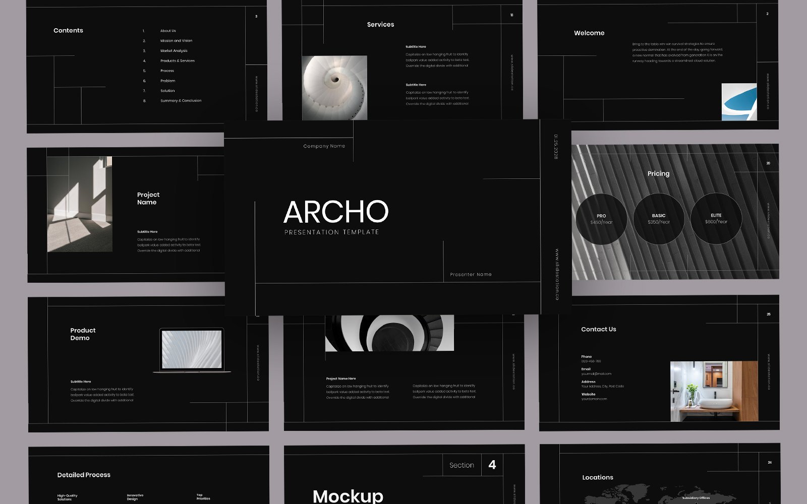Archo Minimalist Architecture Keynote Template