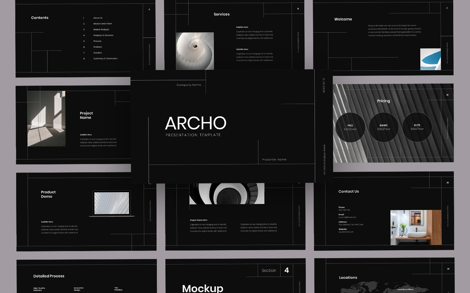 Archo Minimalist Architecture Google Slides Template