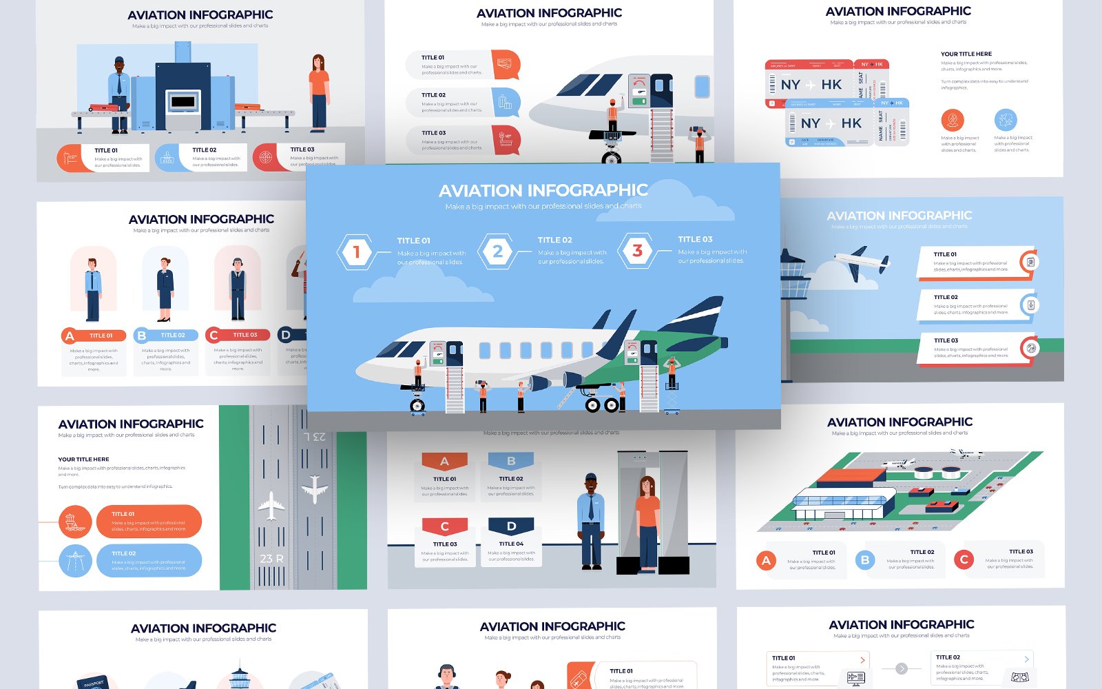 Aviation Vector Infographic PowerPoint Template