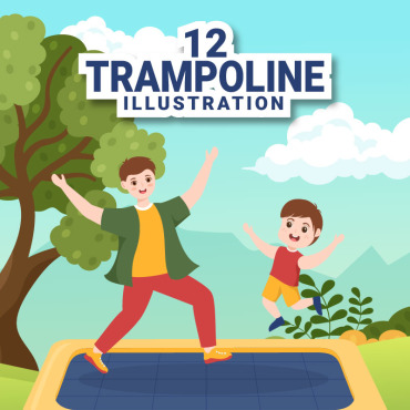 Trampolines Jump Illustrations Templates 305779