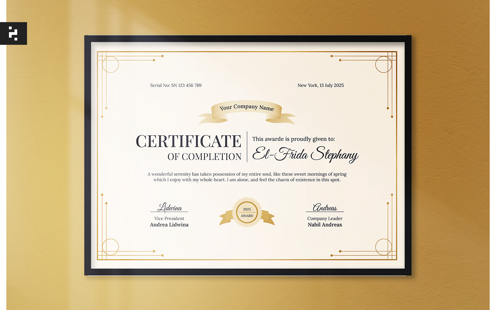 Classic Elegant Certificate