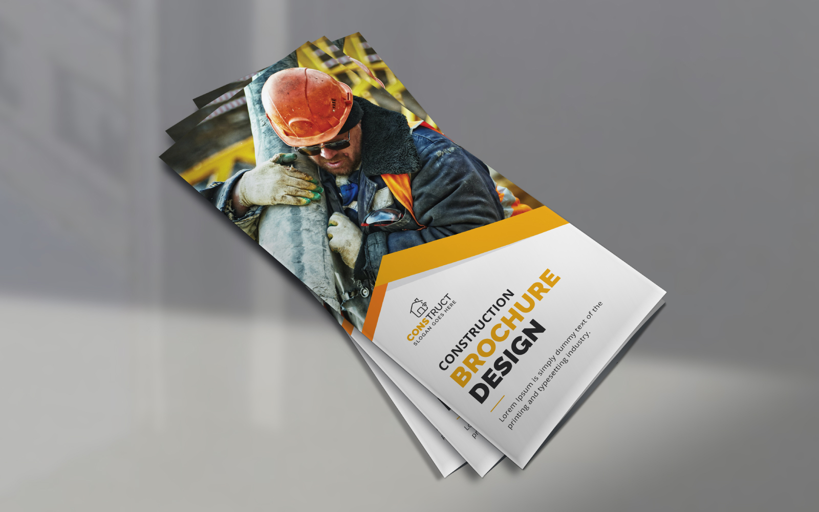 Professional Creative Construction Trifold Brochure Template Design for Marketing Advertising