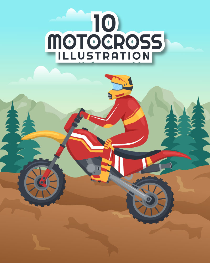 10 Motocross Sport Illustration