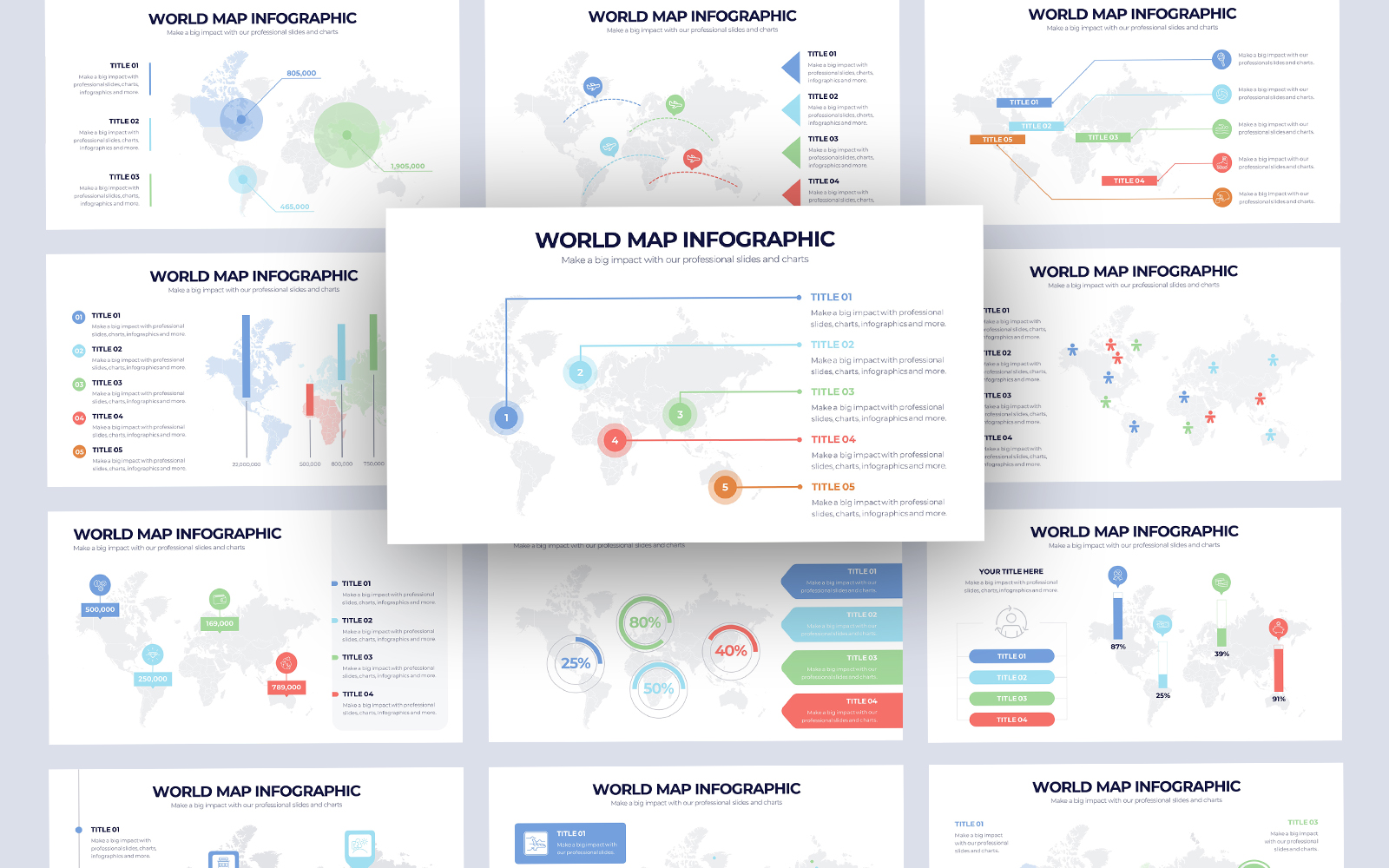 World Map Vector Infographic Google Slides Template