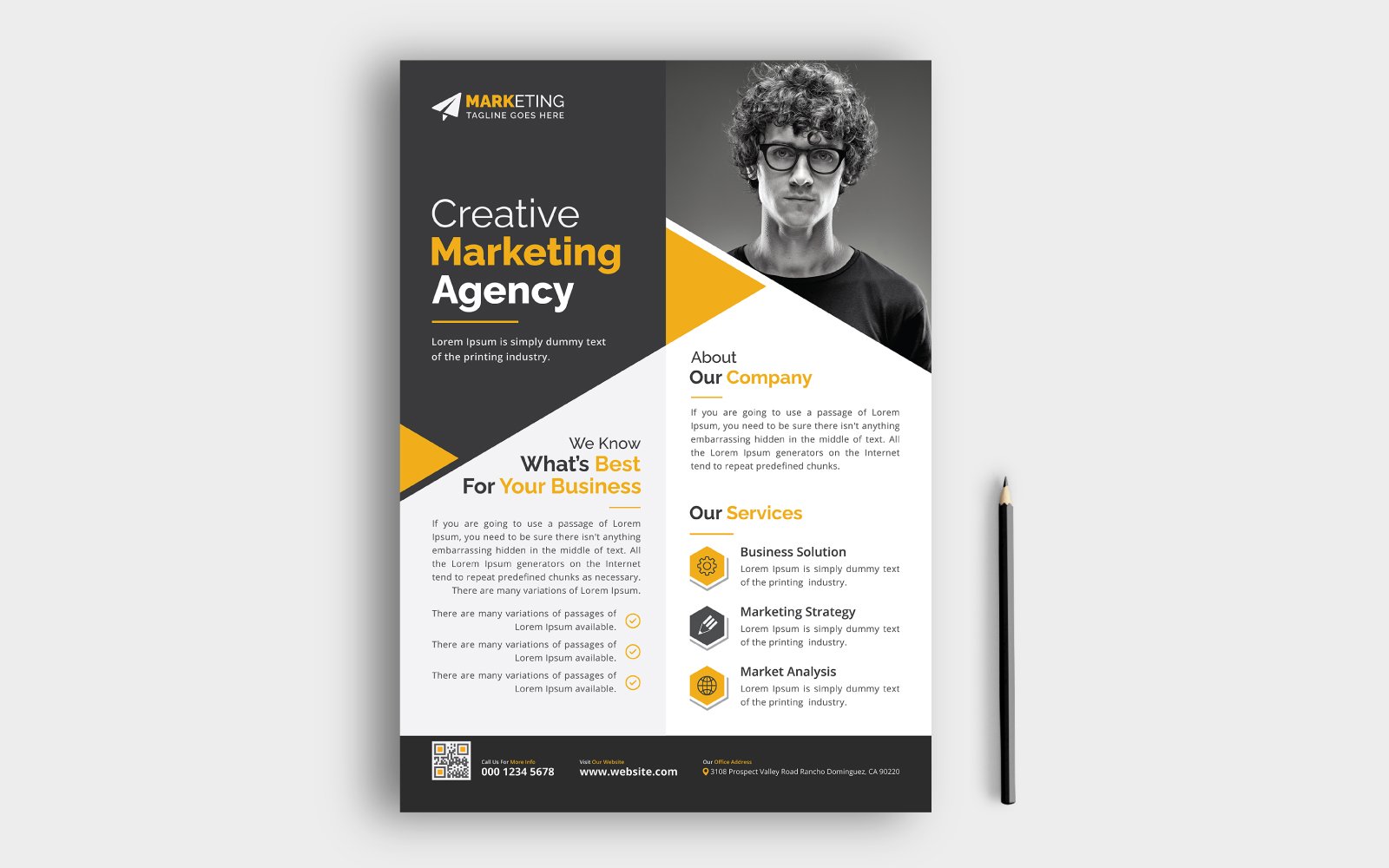 Simple Corporate Business Flyer Leaflet Template Design