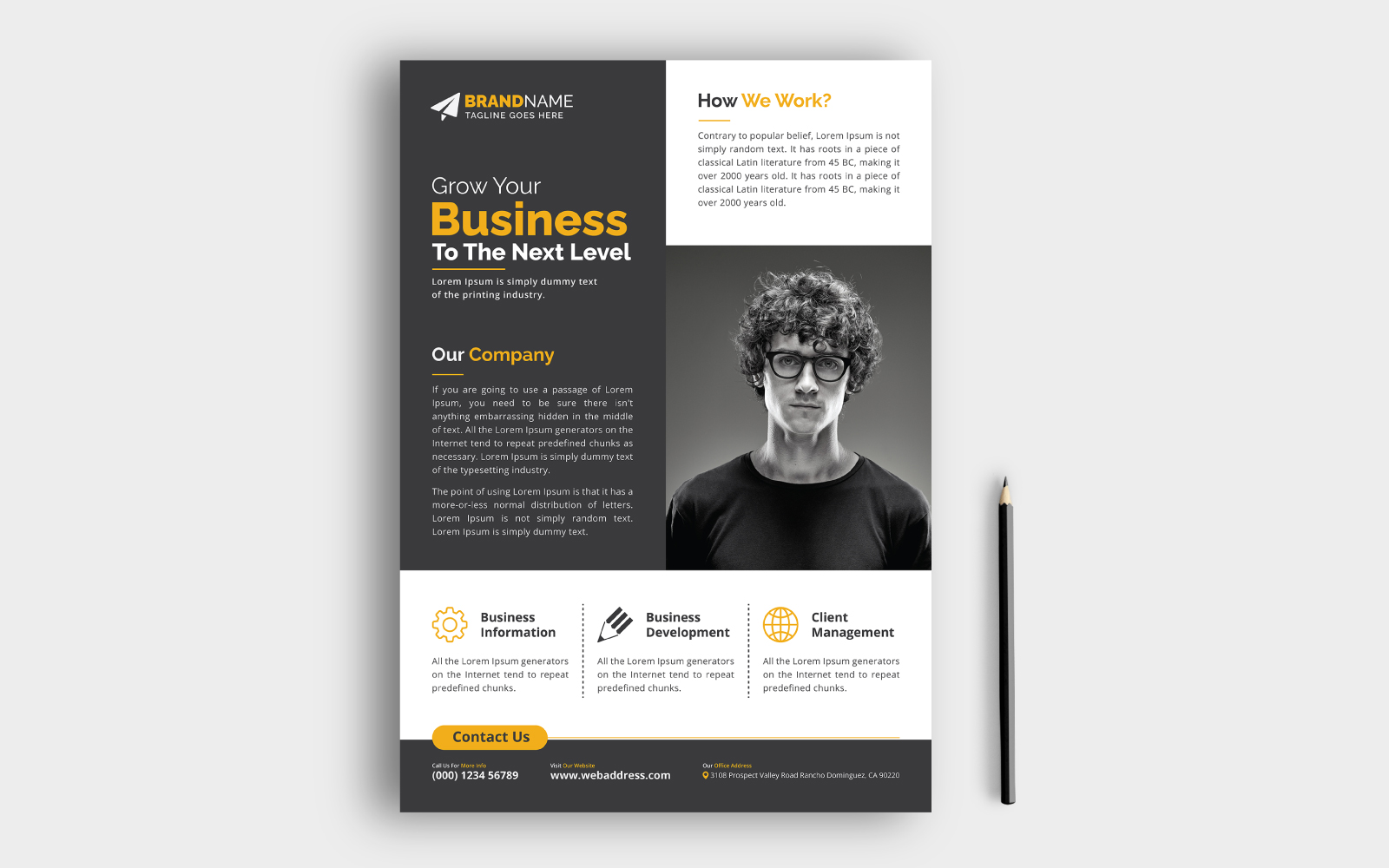 Minimalist Creative Corporate Business Flyer Template with Red, Blue, Yellow, Green Color Variations