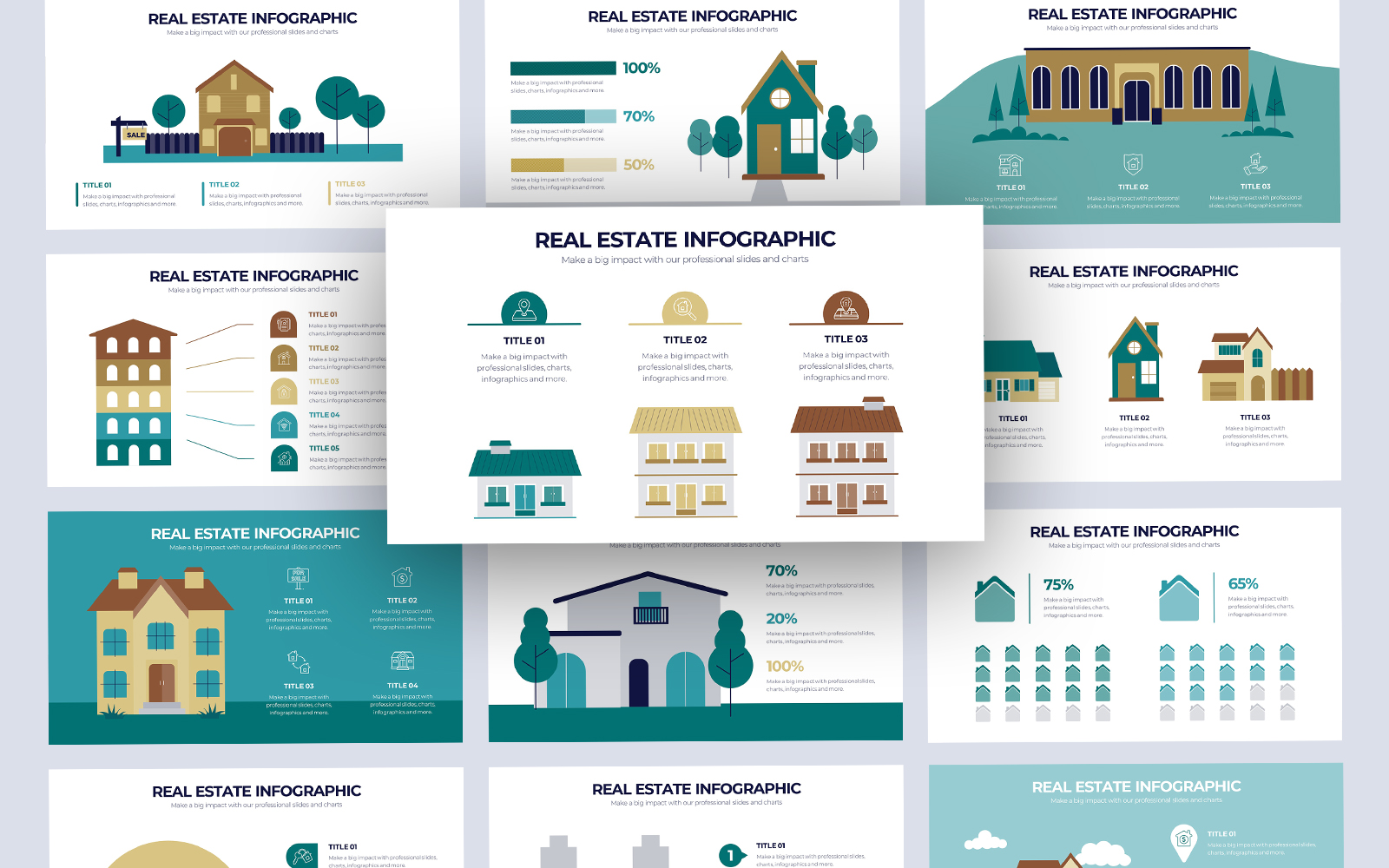 Real Estate Vector Infographic PowerPoint Template
