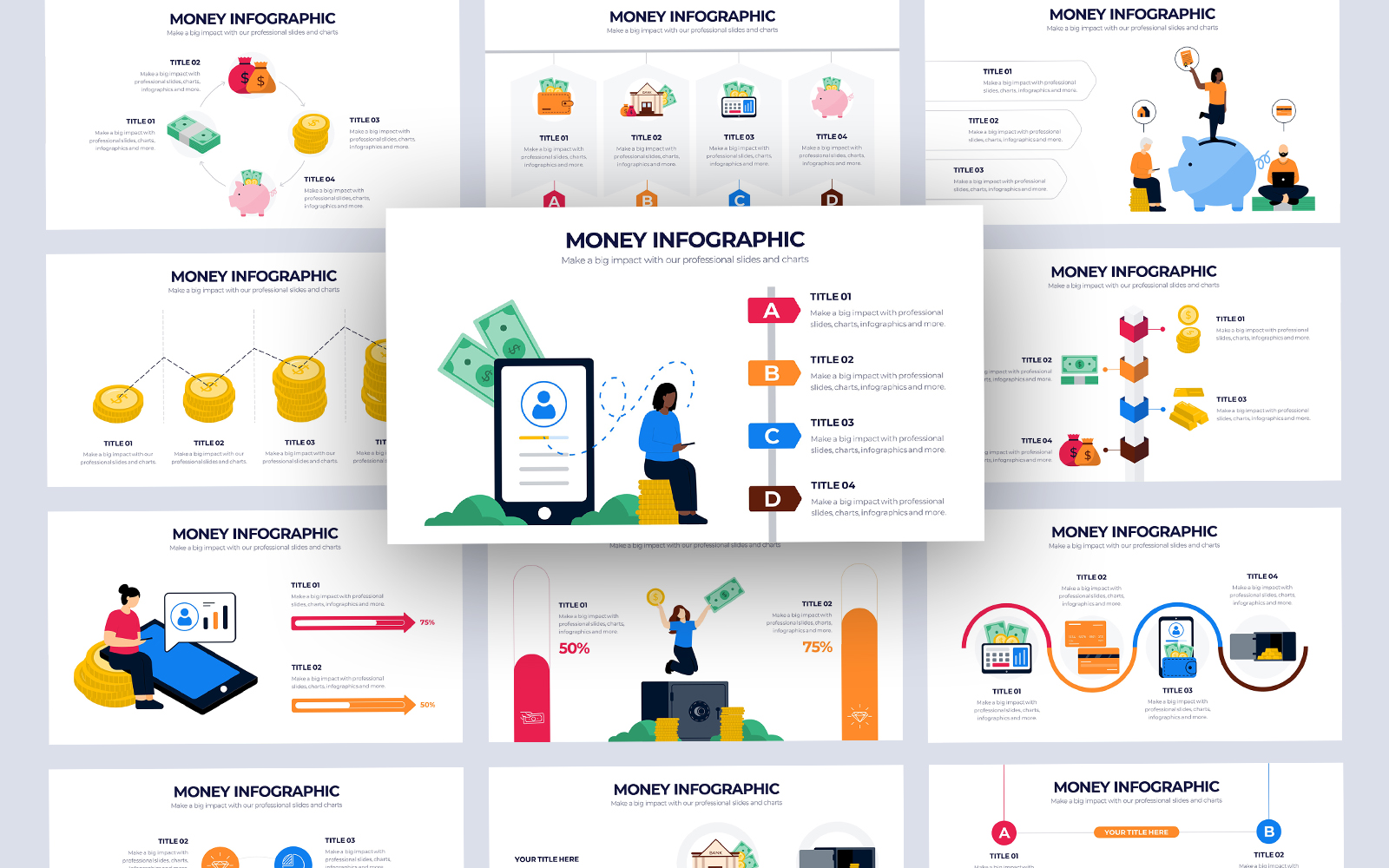 Money Vector Infographic PowerPoint Template