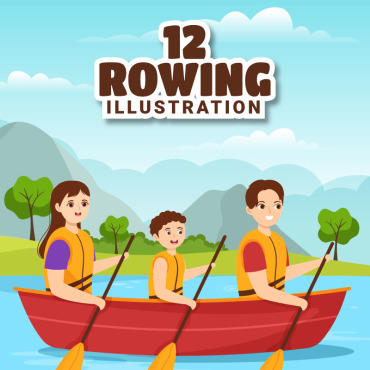 Canoe Kayak Illustrations Templates 306208